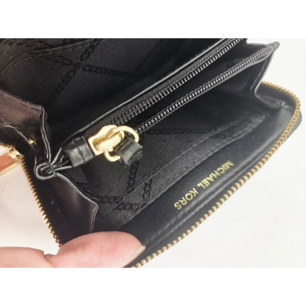 Michael Kors Signature Glossy Logo Voyager East West Tote brown gold bag WALLET